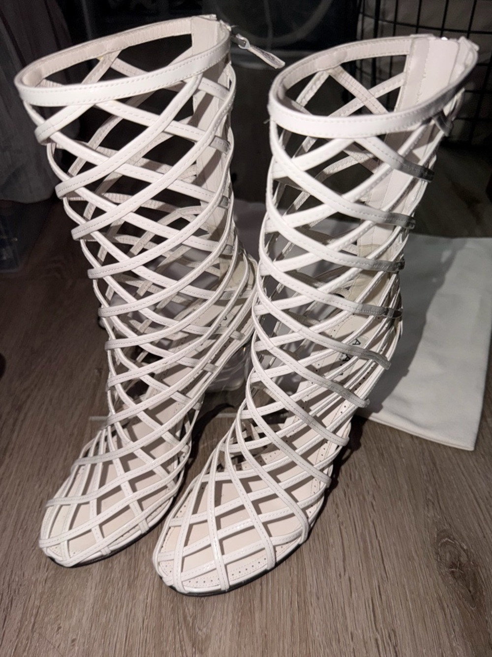 Alaia leather wedge ankle boot